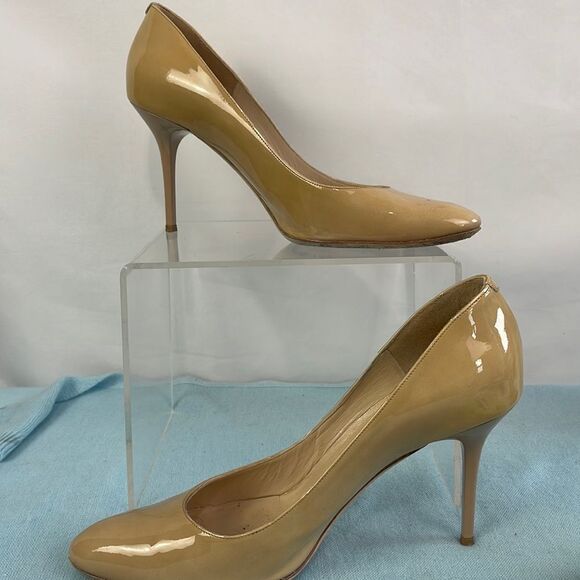 Jimmy Cho Tan Patent Pump Shoes - Picture 1 of 5